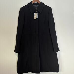 NEW J Crew Double Cloth Wool Lady Day Coat Thinsulate Sz 16 Black Luxury BM964